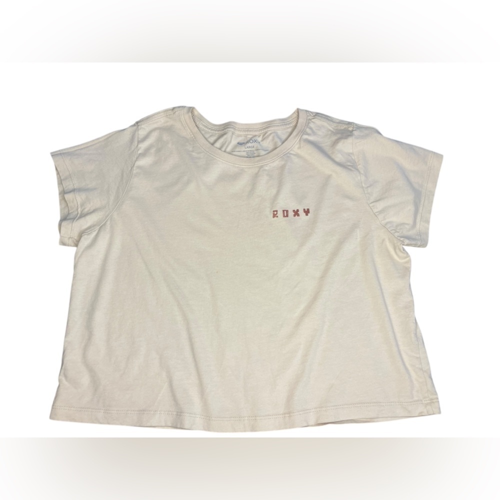 Roxy Mountain Print Crop Top T-Shirt Size Large